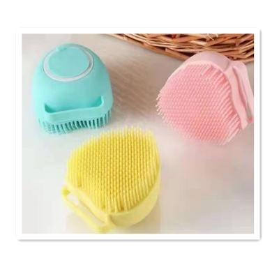 China All Natural Food Grade Silicone Soft Can Install Multifunctional Shower Gel Bath Brush Baby Scalp Baby Pets Bath Brush for sale