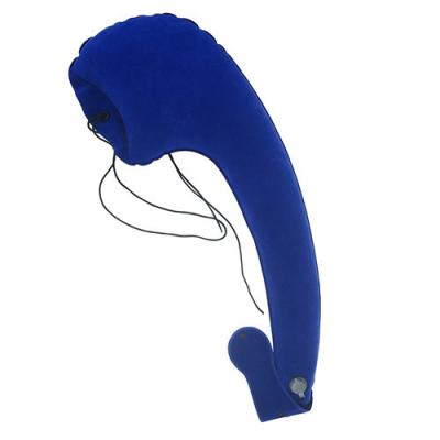 China Portable L Shaped Inflatable Travel Pillow Neck Cushion Car Flight Rest Support for sale