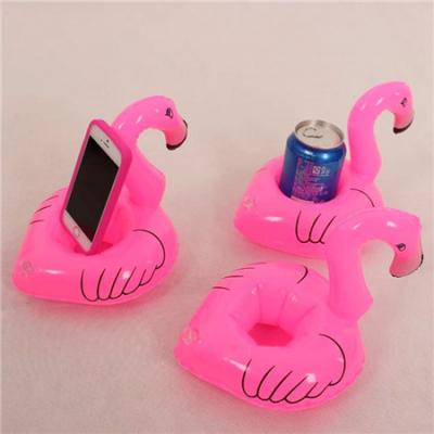 China Mini Cute Red Flamingo Floating Inflatable Drink Can Holder Pool Bath Toys Party for sale