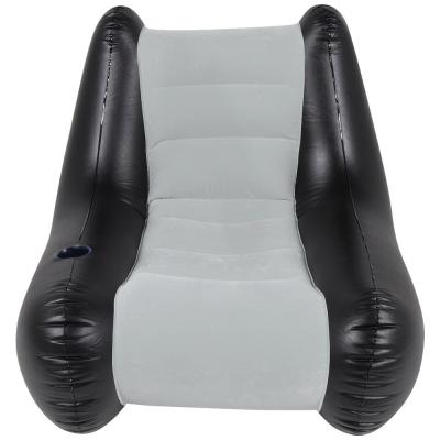 China Comfortable flocked surface Inflatable chair Sturdy I-Beam construction 3 air chambers with cup holder for sale