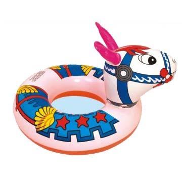 China Customized vivid EN71 pvc inflatable horse cartoon ring,swim float for sale