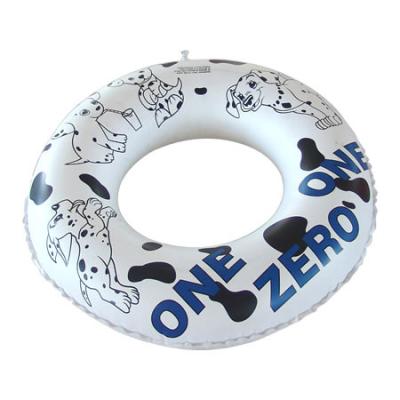 China Inflatable pvc swim ring, silk printing vivid dogs cartoon colors for kids for sale