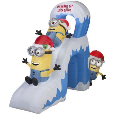 China Holiday Party Christmas Game Inflatable Minion Slide Decoration for sale