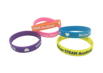 China Customized Logo Debossed Silicone Wristbands , Cool Silicone Wristbands For Event for sale