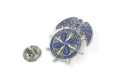 China Silver Metal Enamel Lapel Pins Die Casting Process Suit Backpack Decor for sale