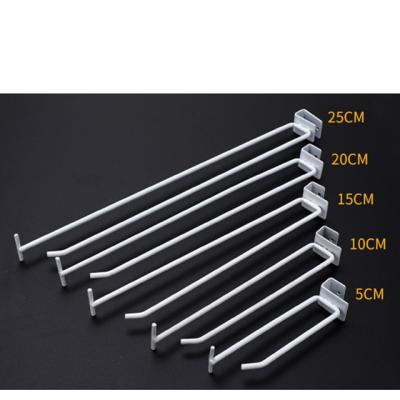 China White Metal Supermarket Shelf Double Hook Display Hook Yarn Tube Hanging Hook for sale