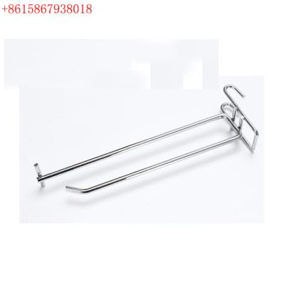 China Metal Supermarket Chrome Metal Grid Wall Display Hook for sale