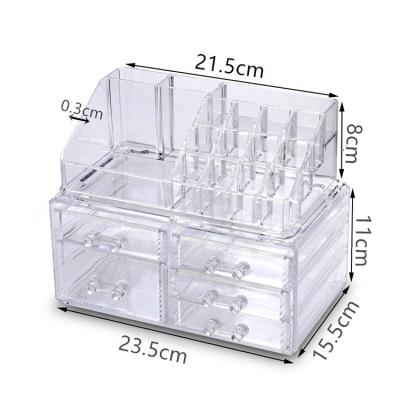 China Sustainable Adjustable Multi Function Plastic Jewelry Ornament Storage Cosmetic Box for sale