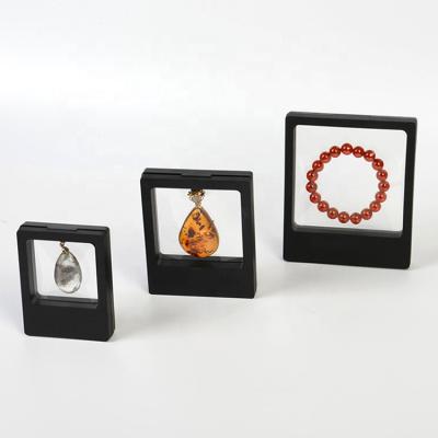 China Recyclable Custom Size 3D Floating Necklace Jewelry Displaying Plastic Display Frame Box for sale