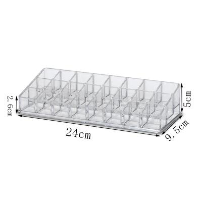 China Storage Box Lipstick Nail Polish Organizer Storage Box Lipstick Grid Cosmetic Organizer Viable Acrylic Display Stand Rack for sale