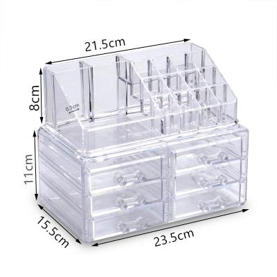 China Large Viable PVC Collapsible Clear Acrylic Make Up Storage Organizer Box For Tie Cosmetic Jewelry for sale