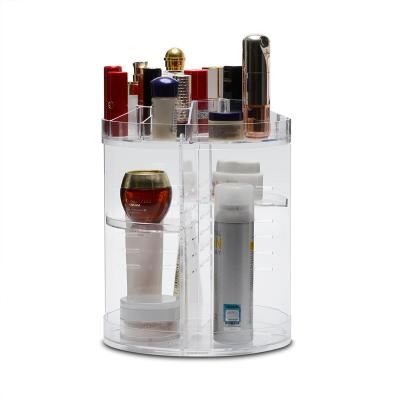 China Workable 360 ​​Degree Rotation Make Up Organizer Box Cosmetic Organizer Fashion Transparent Rotating Multifunctional Detachable Acrylic for sale