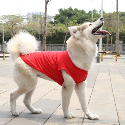 China Summer Large Size Dog Stocked Cotton Vests Designer Pet Luxurious Pullover Clothes Large Cat Plain Color Clothing Accessories for sale