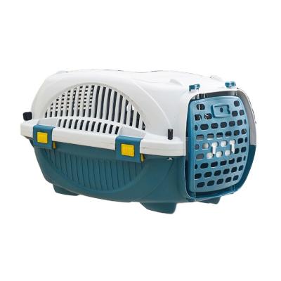 China Modern Folding Portable Plastic Stored Pet Furniture Cat Carrier Cage With Divider Dog Large Szie Travel Pet Carrier for sale