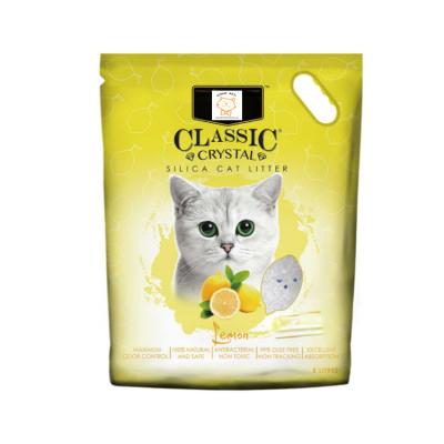 China Stocked Highly Absorbent Natural Micro Crystal Cat Litter Lemon Flavor 3.8L Non Clumping Silica Gel Crystal Cat Litter Sand for sale