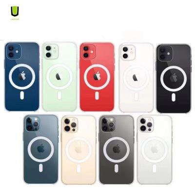 China UNIMOR 2021 Magnetic Shockproof Magnetic Safe Clear PC Acrylic Mobile Phone Cases TPU For iphone 12 pro case 13 for sale