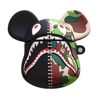 China 360 Full Protection For Your New Earphone Silicone Fashion Camouflage Shark Power For Airpods Case Bulk Earphone Case for sale