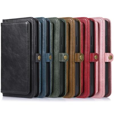 China Anti-fall For Samsung Classic Functional Leather Flip Card Slots Wallet Wallet Phone Case Zipper Card Slots For iPhone Leather Case for sale