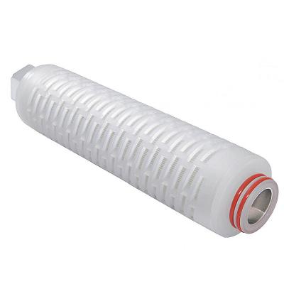 China Cartucho de filtro de micromembrana de 10 polegadas 0,22 micron PP PTFE Pes Nylon Plissado para sistema RO à venda