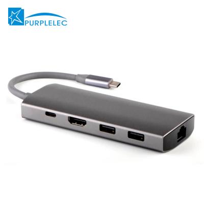 China Charging& Data Transfer OEM ODM 8 In 1 USB C C Hub With USB 3.0 USB 2.0 HDMI SD / Micro SD RJ45 For Laptop Computer for sale