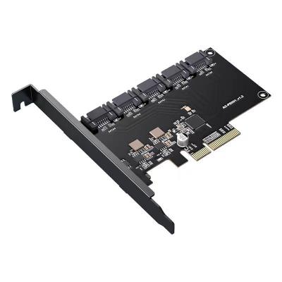 China Rectangle Qualified Products 5 Port PCIE X1 To SATA 3 Adapter Expansion Card For Computer for sale