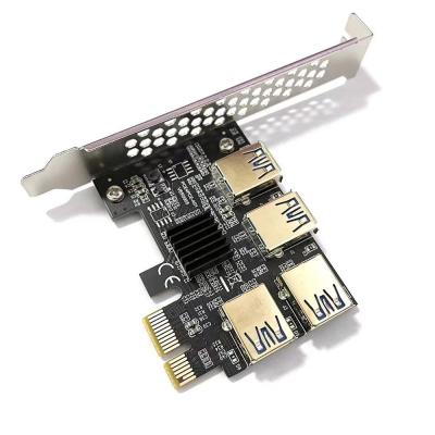 China PCIE Riser Cards Hot Selling Amazon PCI-E 1X 4 to USB 3.0 PCIE 1 to 4 Adapter 16X PCI Express Riser Card for PC for sale