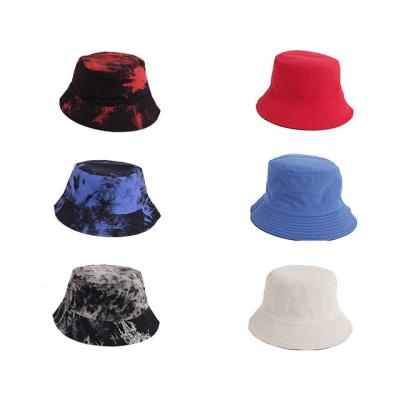 China Bucket Hats Wholesale New Tie Dye Couples Outlet Double Sided Outdoor Fisherman Hats for sale