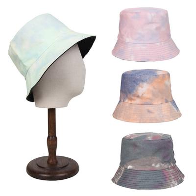 China Bucket Hats Wholesale New Outdoor Dye Printed Sunscreen Double Wear Link Fisherman Hat for sale