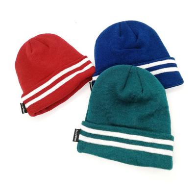 China Bucket Hats Wholesale Striped Hip Hop Style Reflective Knit Outdoor Flabby Thermal Ski Caps Hats for sale