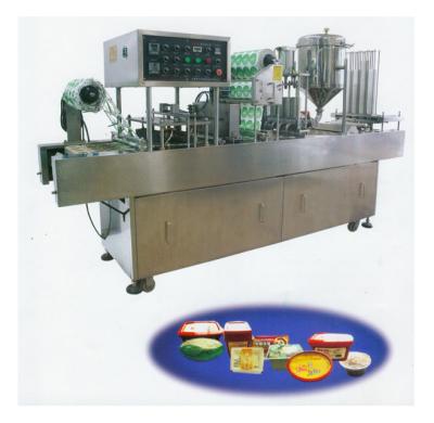 China Automatic Plastic Pudding Cup Food Sauce Filling And Sealing Machine for sale