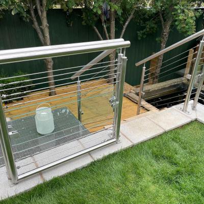 China Modern Popular Glass Railing Systems Stainless Steel Cable Railing Railing Outdoor for sale