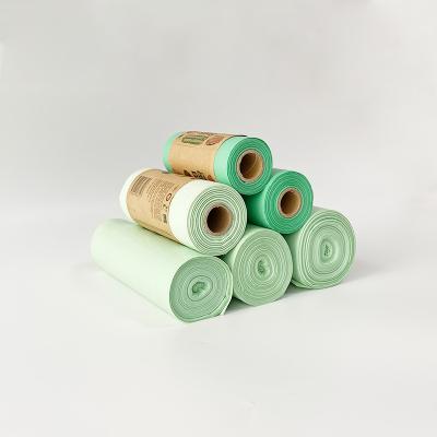 China Leak Proof China Manufactures Bio Cornstarch PLA Bin Lining Compostable Custom Green Plastic Roll Disposable Waste Bag for sale