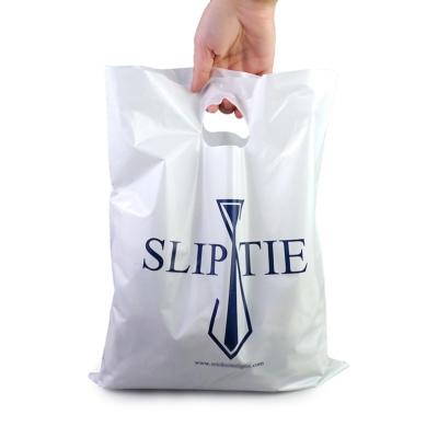 China Reusable Eco-Friendly Plastic PE Customized Die Cut Plastic Packaging Shopping Bags Handle Shopping Bag for sale