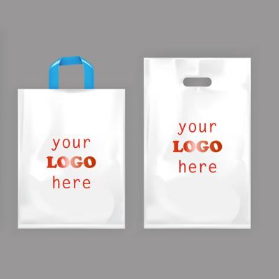 China Custom Recyclable Wholesale Sublimation Print Die Cut Plastic Packaging Handle LDPE HDPE Carrier Shopping Bags With Logo For Store for sale