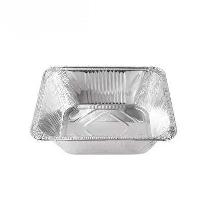 China Hochleistungs- Aluminiumfolie-Nahrungsmittel-Behälter Wegwerf- tiefer Mitnehmer-Pan With Foil Lid zu verkaufen