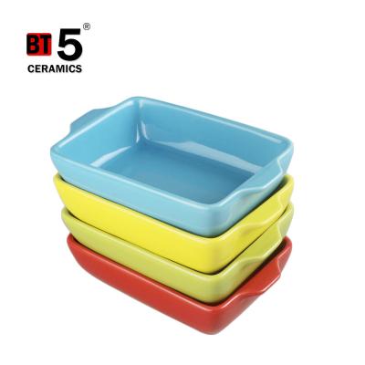 China Viable Mini Rectangular Ceramic Baking Dish, Baking Tray for the Oven for sale