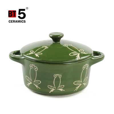 China Sustainable Ceramic Stock Pot, Ceramic Stovetop Cookware, Stew Pot Healthy Stew Pan Casserole Clay Pot Earthen Soup Pot for sale