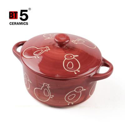 China Sustainable Used Ceramic Casserole Pot , Ceramic Cookware Kitchen Care For Microwave for sale