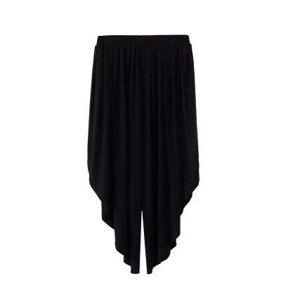 China Factory Wholesale High Quality Black Irregular Design Elegant Midi Skirts Womens Custom Made Anti-Static Hem Long for sale