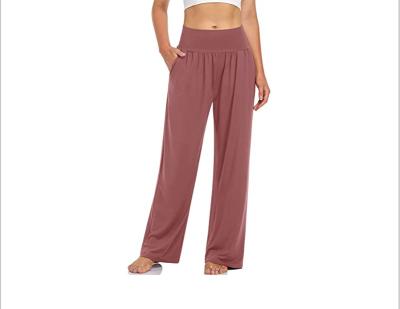 China Hot Leisure Women Breathable Wide Leg Yoga Sweatpants Loose Home Comfort Pajamas for sale