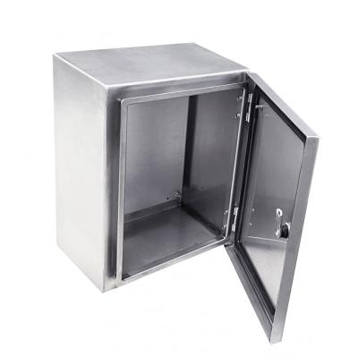 China Stainless Steel Outdoor Cabinet Wall Mounted Electronic Equipment Enclosure With Mounting Plate IP66 Stainless Steel Chassis for sale