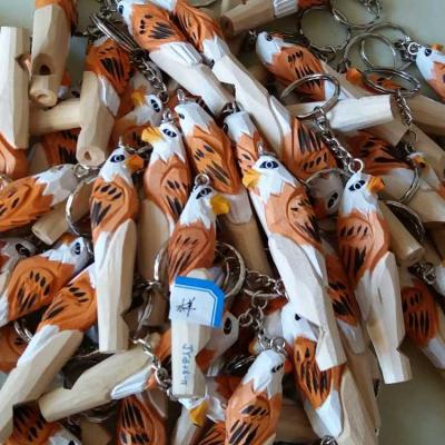 China Crafts Animal Wood Key Ring Handmade Style Wooden Animal Key Chain for sale