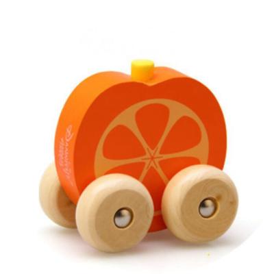 China Handmade early educational toy factory price wholesale custom wooden fruit car for sale