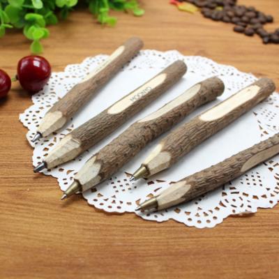 China Wholesale Novelty Advertising And Selling Environmental Pens Recycled Natural Twig Cut Out Pen Wooden Environmental Ballpoint Pen With Printing Logo for sale