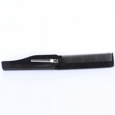 China Portable Non-Toxic Plastic Folding Beard Pocket Comb Custom Logo Comb Portable Plastic Comb For Men for sale