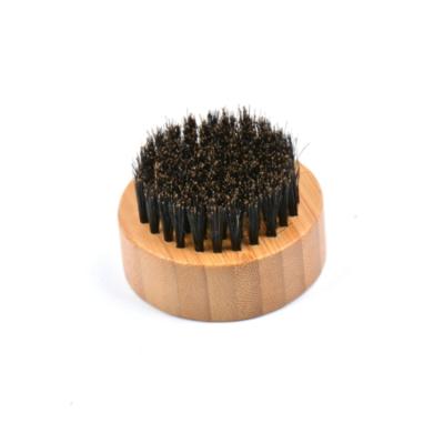 China Hot selling men's style products pure boar hair beard mini small round brush bamboo material handle for sale