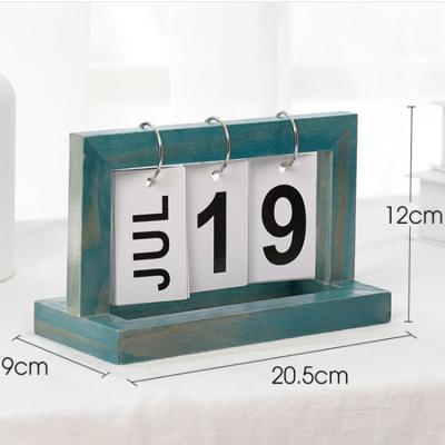 China Hot Selling Creative Wooden Eco-friendly Desk Calendar Amazon Calendar For Home Decoration Wooden Desk Calendar for sale