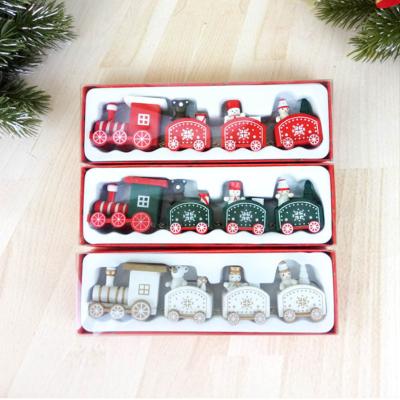 China Wholesale Wooden Christmast Ornament Christmas Train Ornament Toys Yiwu Christmas Decoration Supplies for sale