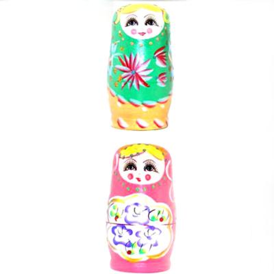 China Wholesale Traditional Handmade Cartoon Matryoshka Toy Russian Nesting Doll Toy for sale