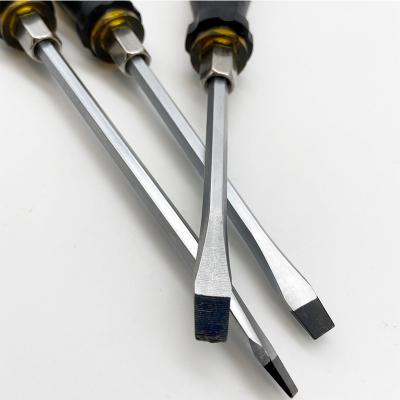 China Plastic Screwdriver with Clear Handle PVC Plastic Handle Plated CRV High Quality Heavy Duty Screwdriver for sale